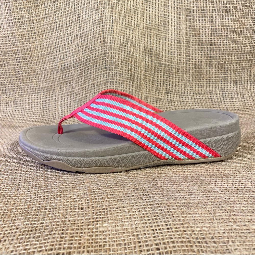 Fitflop Clog Sandals Slides Wedge Raspberry Tan G… - image 4